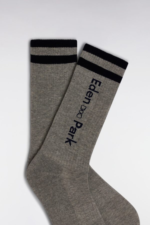 Chaussettes En Coton Stretch Mélangé Grises Jacquard Eden Park Eden Park
