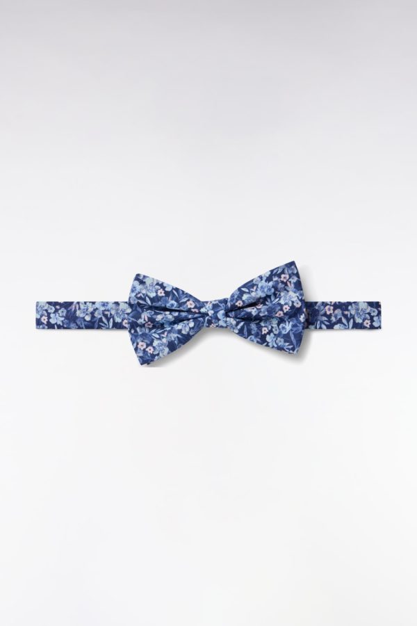 Nœud Papillon En Coton Imprimé Fleurs Bleu Eden Park
