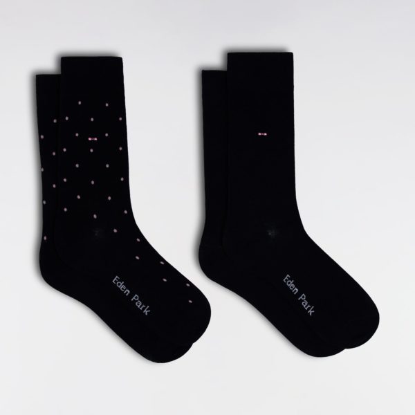 Lot De 2 Paires De Chaussettes Marine En Coton Stretch Mélangé Eden Park