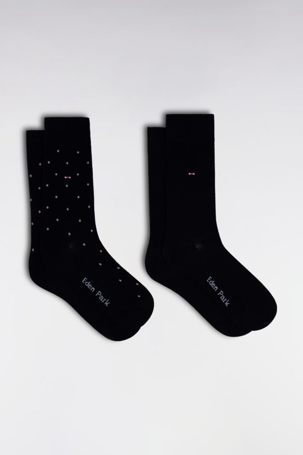 Lot De 2 Paires De Chaussettes Marine En Coton Stretch Mélangé Eden Park
