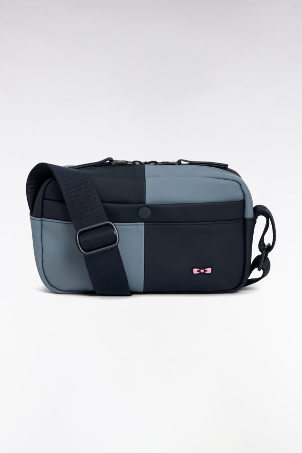 Camera Bag En Gomme Coupé-cousu Marine Et Gris Eden Park