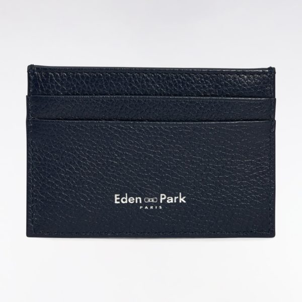 Porte-cartes En Cuir Grainé Marine Eden Park