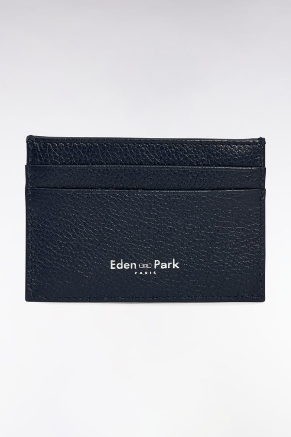 Porte-cartes En Cuir Grainé Marine Eden Park