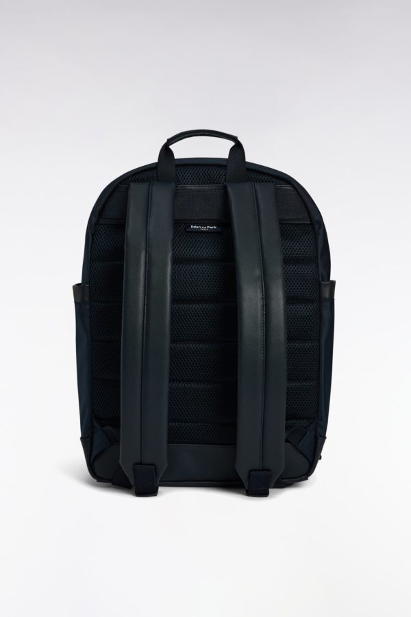 Sac À Dos En Toile Et Cuir Noir Eden Park – Image 2