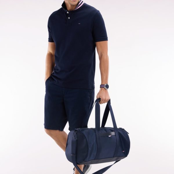 Sac De Sport Marine Et Noir En Cuir Et Tissu Eden Park