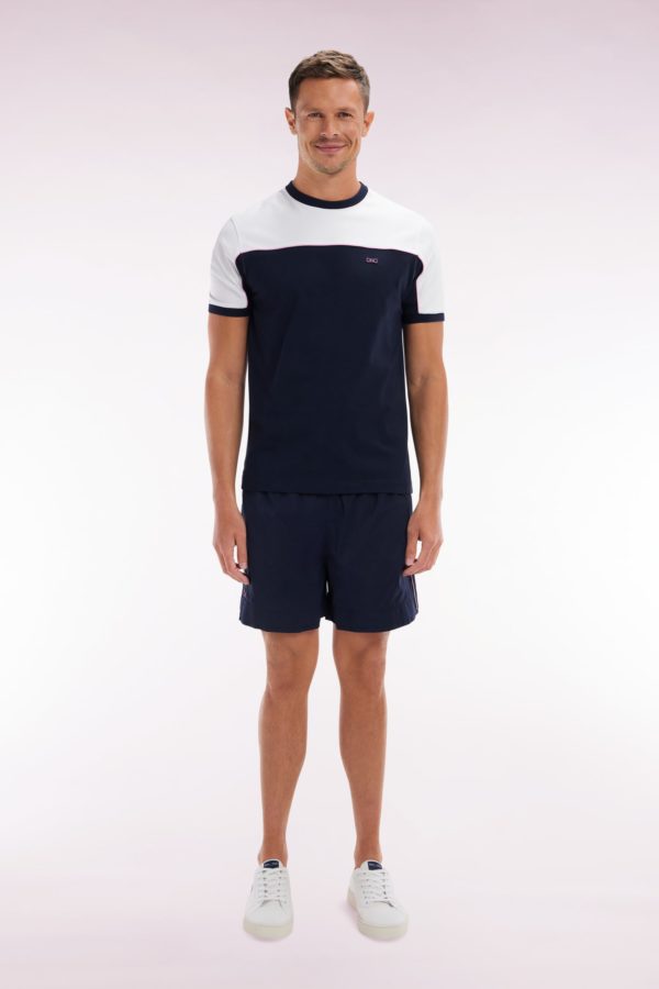 Maillot De Bain Marine À Passepoil Rose Eden Park