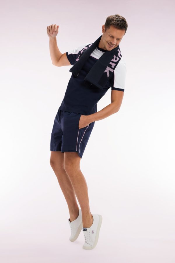Maillot De Bain Marine À Passepoil Rose Eden Park – Image 2