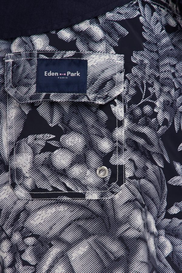 Maillot De Bain Marine À Imprimé Jungle Blanc Eden Park – Image 3
