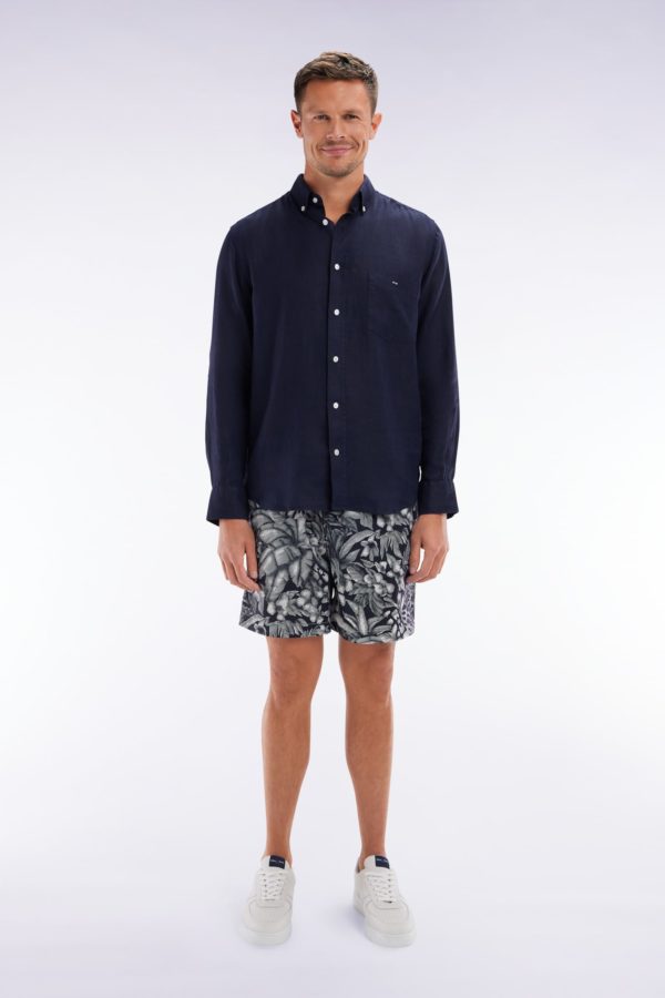 Maillot De Bain Marine À Imprimé Jungle Blanc Eden Park