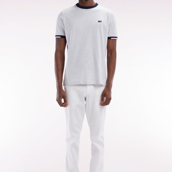Pantalon Chino Sans Plis En Coton Stretch Blanc Coupe Droite Eden Park