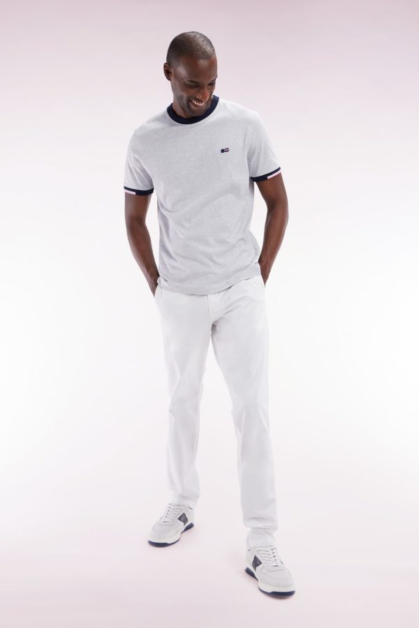 Pantalon Chino Sans Plis En Coton Stretch Blanc Coupe Droite Eden Park – Image 2