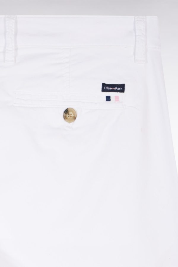 Pantalon Chino Sans Plis En Coton Stretch Blanc Coupe Droite Eden Park – Image 4