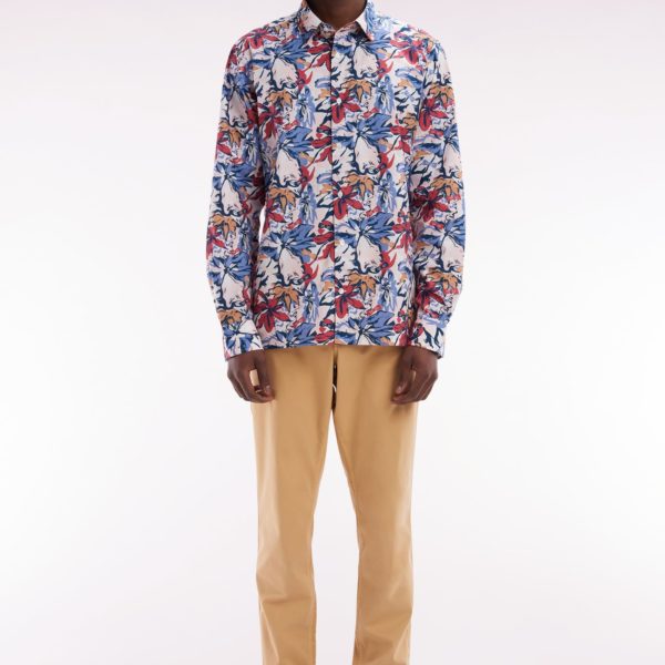Pantalon Chino Sans Plis En Coton Stretch Camel Coupe Droite Eden Park