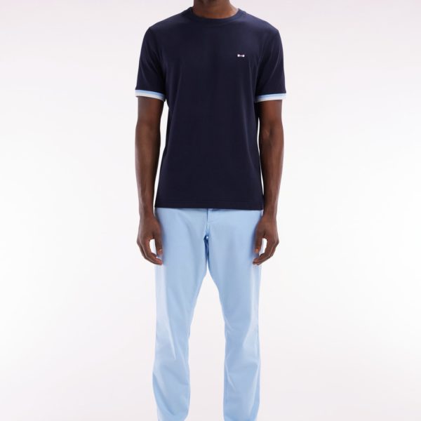 Pantalon Chino Sans Plis En Coton Stretch Gris Clair Coupe Droite Eden Park