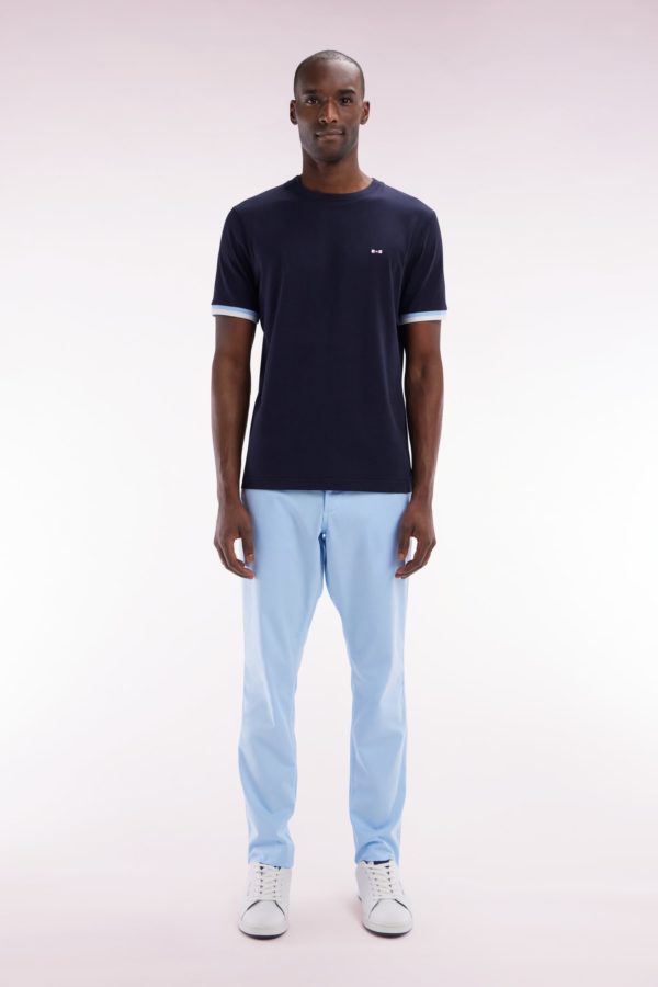 Pantalon Chino Sans Plis En Coton Stretch Gris Clair Coupe Droite Eden Park