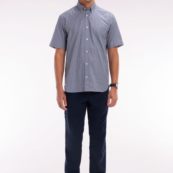 Pantalon Chino Sans Plis En Coton Stretch Marine Coupe Droite Eden Park