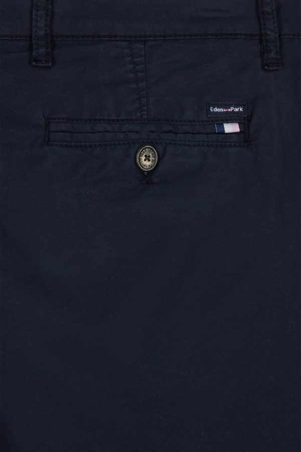 Pantalon Chino Sans Plis En Coton Stretch Marine Coupe Droite Eden Park – Image 4