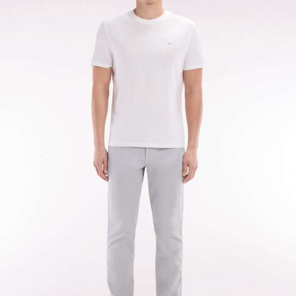 Pantalon Chino Sans Plis En Coton Stretch Gris Coupe Droite Eden Park