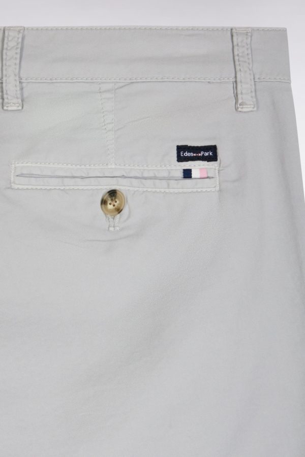 Pantalon Chino Sans Plis En Coton Stretch Gris Coupe Droite Eden Park – Image 4