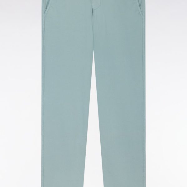 Pantalon Chino Sans Plis En Coton Stretch Gris Moyen Coupe Droite Eden Park