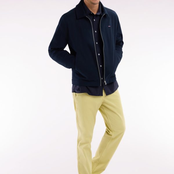 Pantalon Chino Sans Plis En Coton Stretch Ivoire Coupe Droite Eden Park