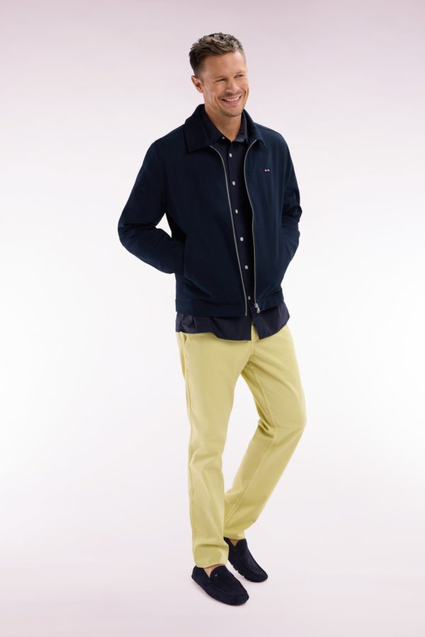 Pantalon Chino Sans Plis En Coton Stretch Ivoire Coupe Droite Eden Park – Image 2