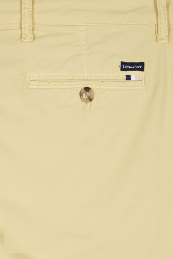 Pantalon Chino Sans Plis En Coton Stretch Ivoire Coupe Droite Eden Park – Image 4