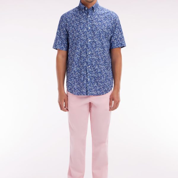 Pantalon Chino Sans Plis En Coton Stretch Rose Coupe Droite Eden Park