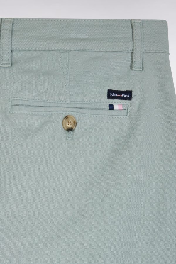 Pantalon Chino Sans Pli En Coton Et Lin Stretch Gris Moyen Coupe Droite Eden Park – Image 4