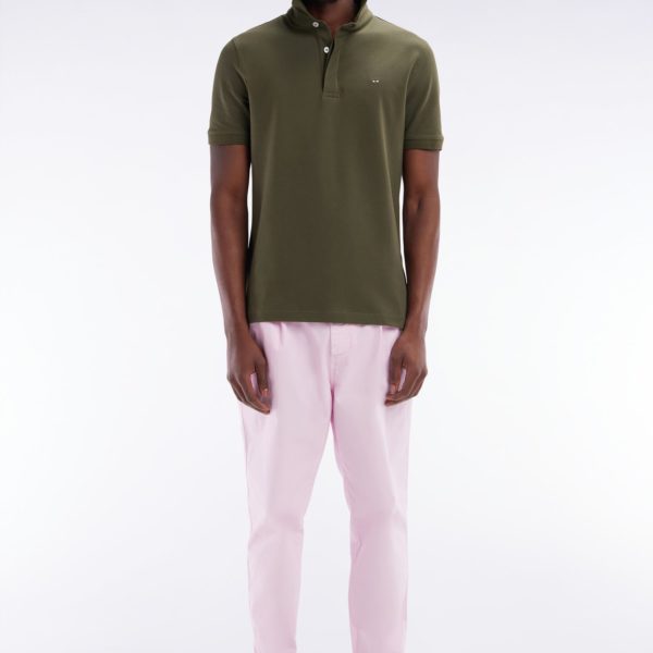 Pantalon Chino À Plis En Coton Stretch Rose Coupe Droite Eden Park
