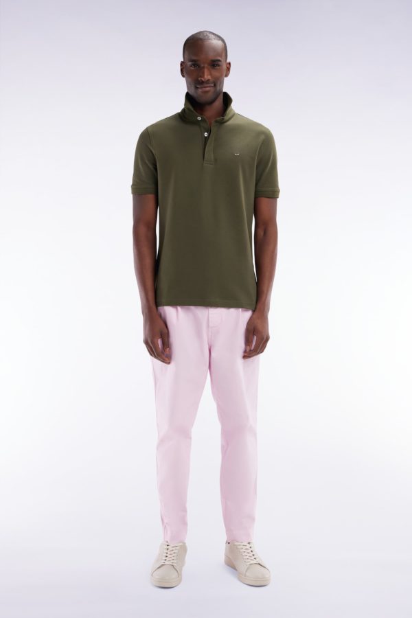 Pantalon Chino À Plis En Coton Stretch Rose Coupe Droite Eden Park