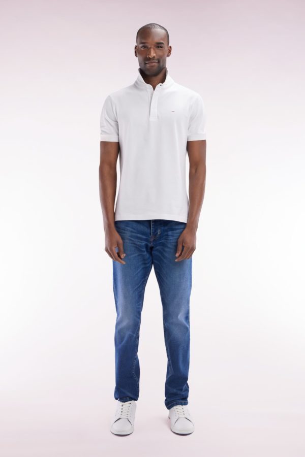 Jean 5 Poches En Denim Stretch Foncé Coupe Droite Eden Park