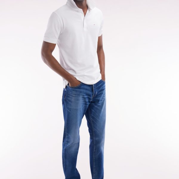 Jean 5 Poches En Denim Stretch Foncé Coupe Droite Eden Park