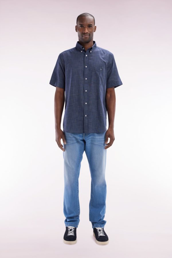 Jean 5 Poches En Denim Stretch Medium Wash Coupe Droite Eden Park