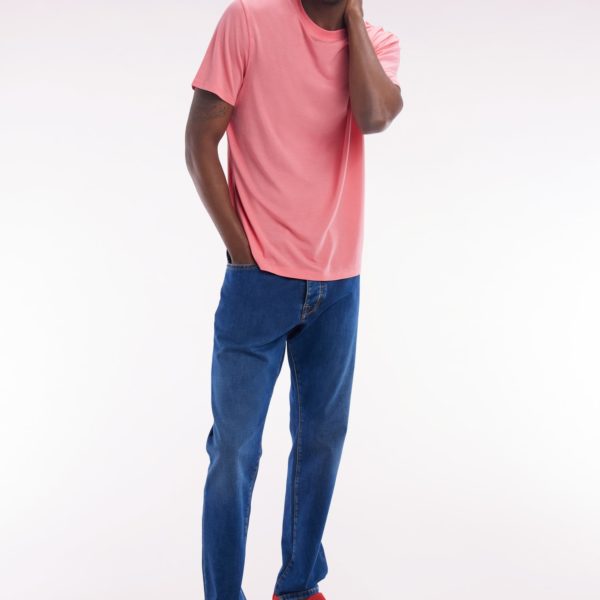 Jean 5 Poches En Denim Stretch Bleu Brut Coupe Droite Eden Park