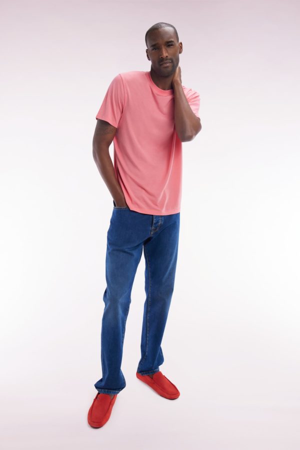 Jean 5 Poches En Denim Stretch Bleu Brut Coupe Droite Eden Park – Image 2