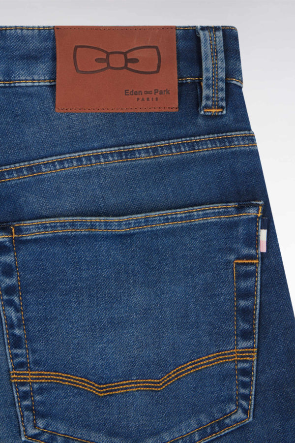 Jean 5 Poches En Denim Stretch Bleu Brut Coupe Droite Eden Park – Image 4
