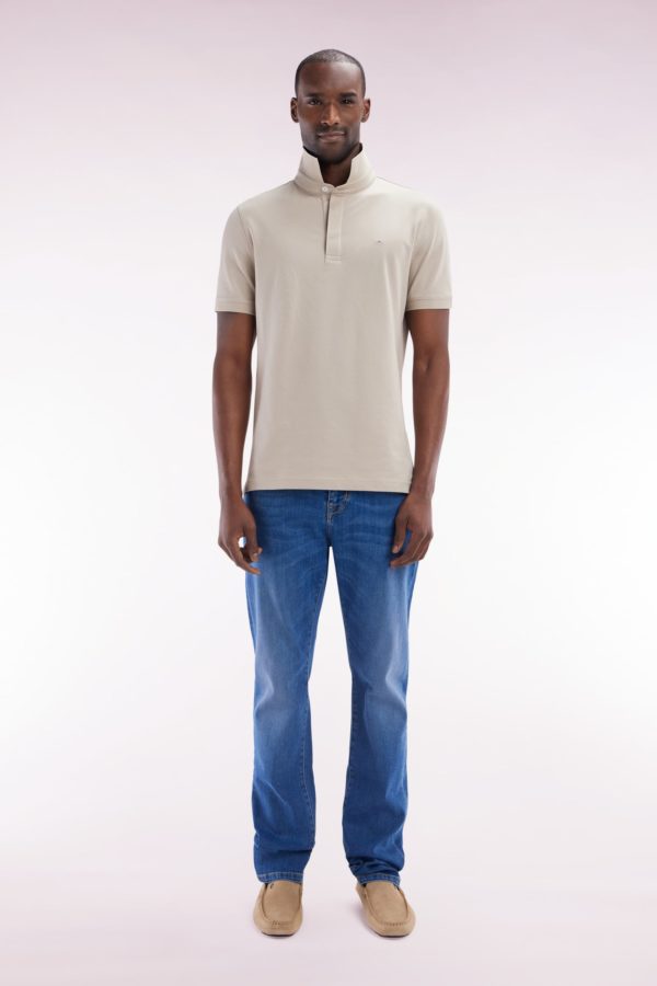 Jean 5 Poches En Denim Stretch Délavage Stone Wash Medium Coupe Slim Eden Park