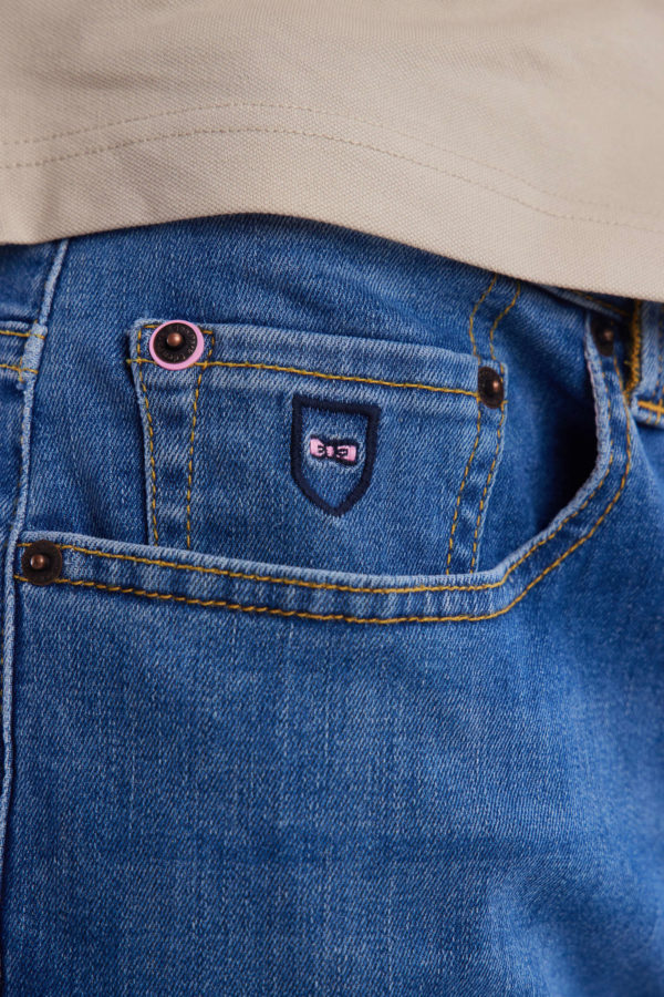 Jean 5 Poches En Denim Stretch Délavage Stone Wash Medium Coupe Slim Eden Park – Image 3