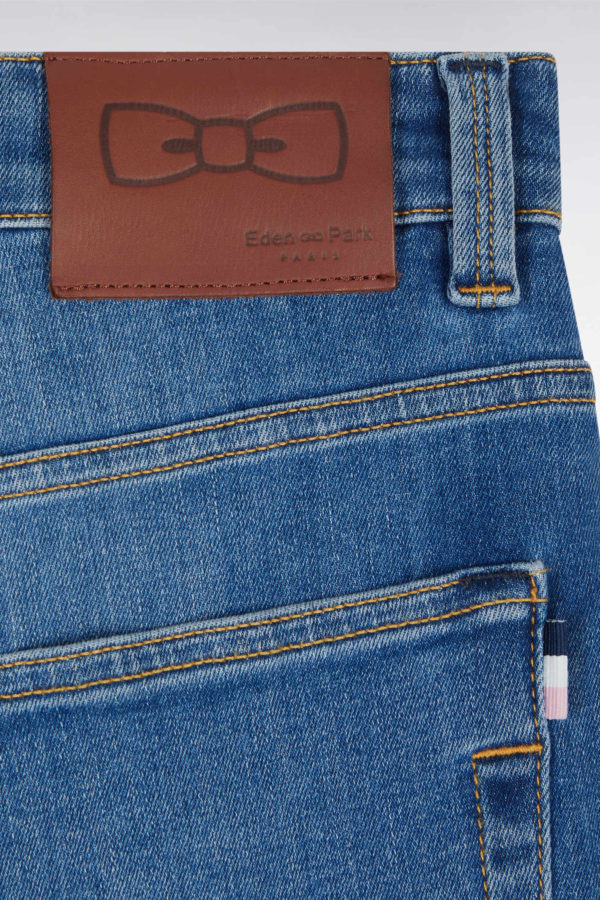 Jean 5 Poches En Denim Stretch Délavage Stone Wash Medium Coupe Slim Eden Park – Image 5