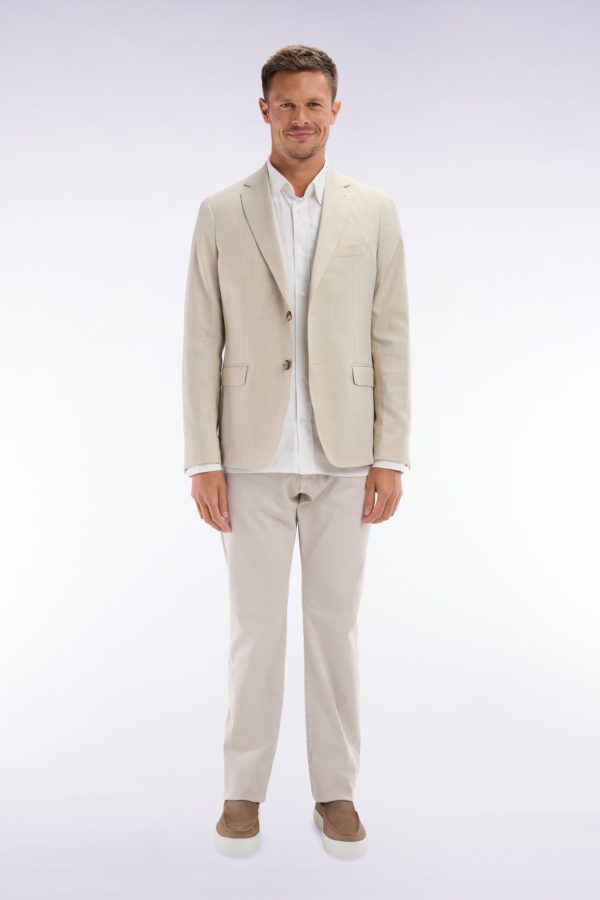 Jean 5 Poches En Denim Stretch Beige Coupe Droite Eden Park