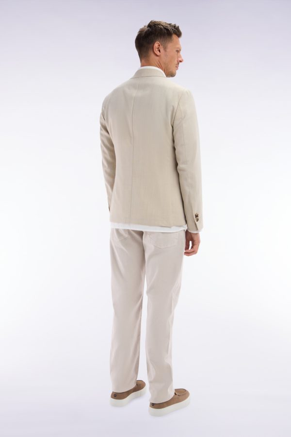 Jean 5 Poches En Denim Stretch Beige Coupe Droite Eden Park – Image 3