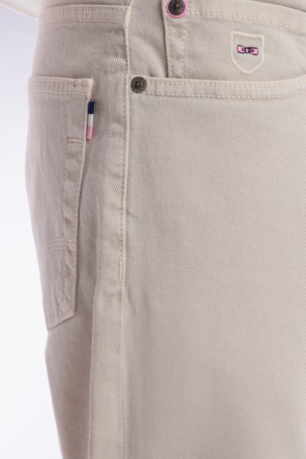 Jean 5 Poches En Denim Stretch Beige Coupe Droite Eden Park – Image 4