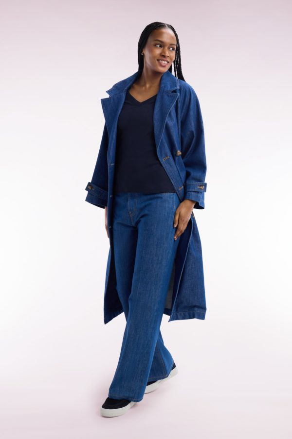 Jean 5 Poche En Denim Brut Coupe Flare Eden Park