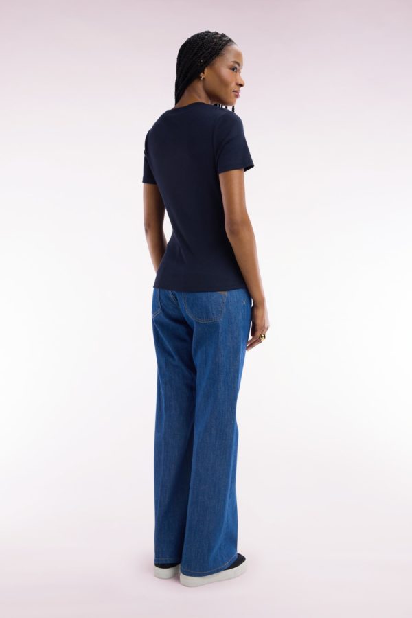 Jean 5 Poche En Denim Brut Coupe Flare Eden Park – Image 3