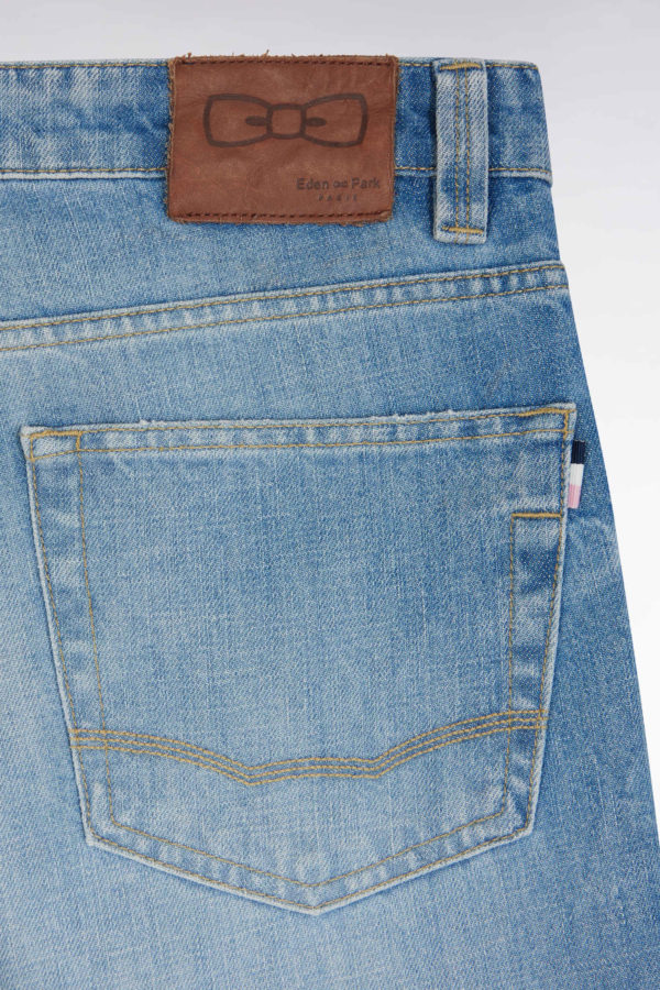 Jean 5 Poches En Denim Bleu Délavage Stone Bleach Coupe Comfort Eden Park – Image 5