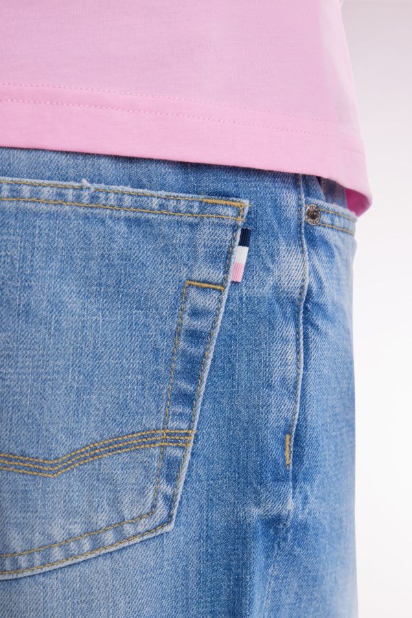 Jean 5 Poches En Denim Bleu Délavage Stone Bleach Coupe Regular Eden Park – Image 3
