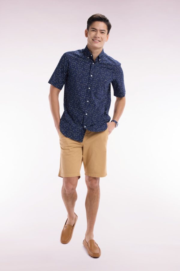 Bermuda Chino En Coton Stretch Camel Coupe Droite Eden Park – Image 2