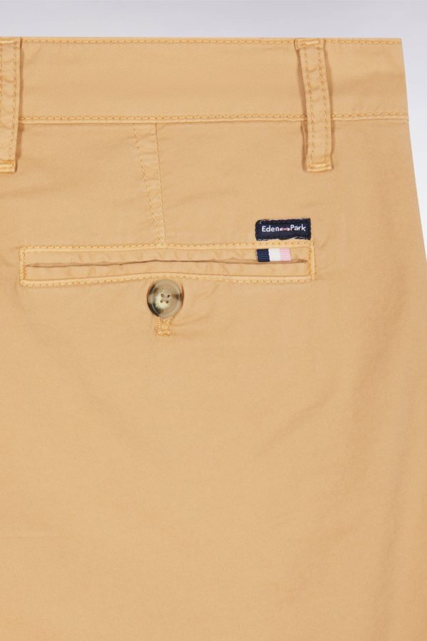 Bermuda Chino En Coton Stretch Camel Coupe Droite Eden Park – Image 5
