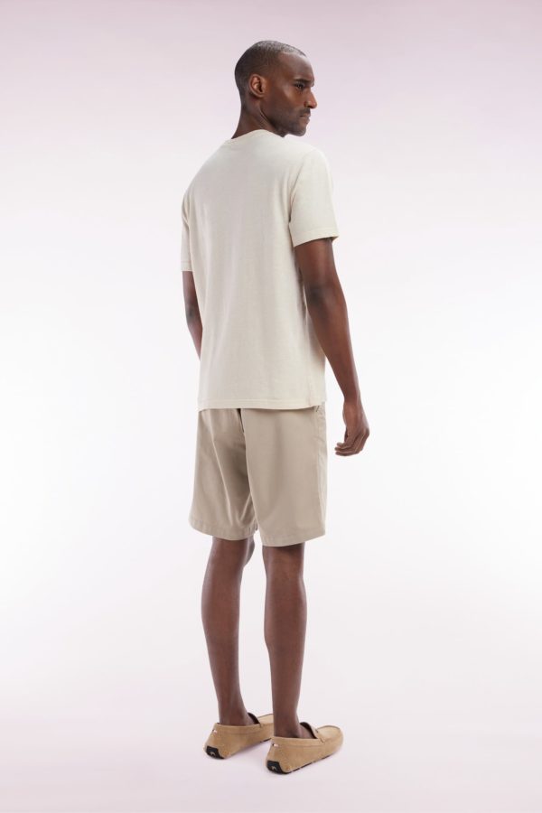 Bermuda Chino En Coton Stretch Beige Coupe Droite Eden Park – Image 2